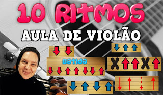 Setas que indicam a batida do ritmo no violão